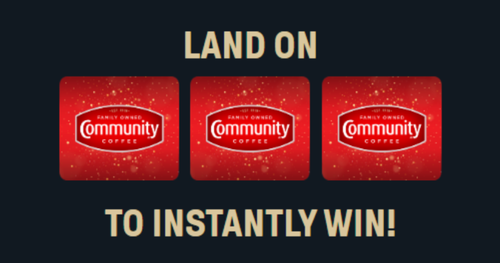 Community Coffee Vegas Slots Instant Win Game & Sweepstakes